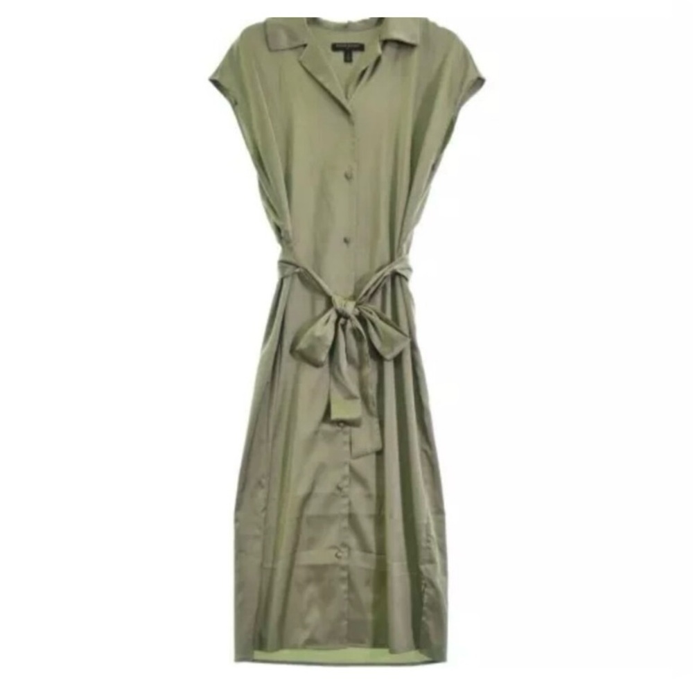 Banana Republic Woman's Green Utility Midi Shirt Dress size medium